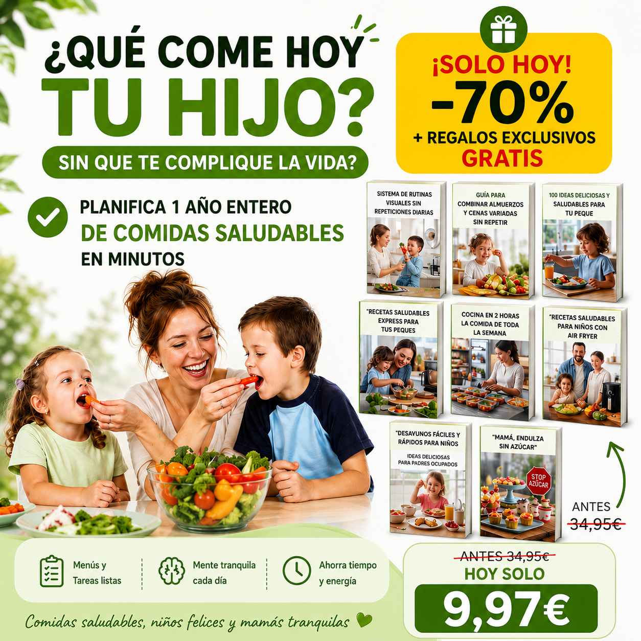PequeMenú 365: 1 Año de Comidas Saludables sin Pensar
